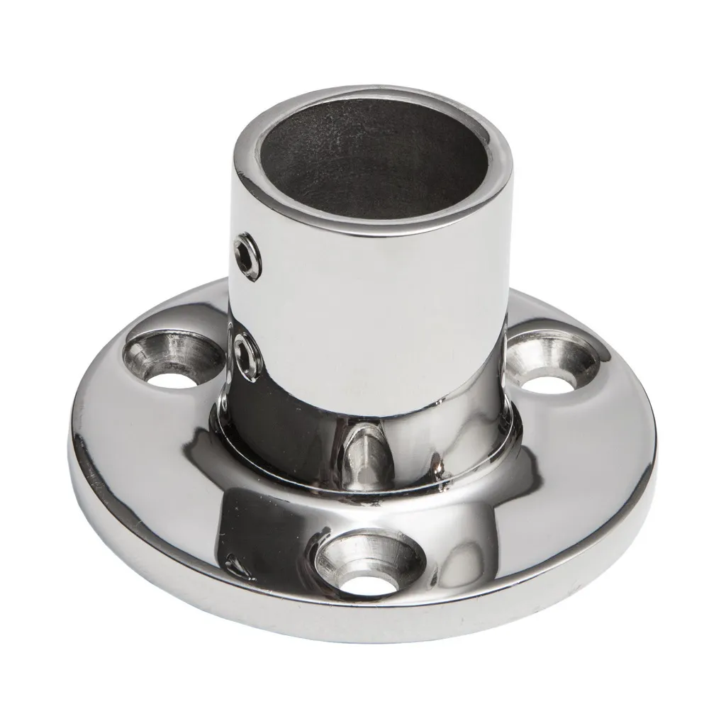 Base 90° ronde pour tube inox